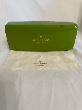 kate spade Green Gloss, Light Blue Hard Eyewear Case with Gold Logo